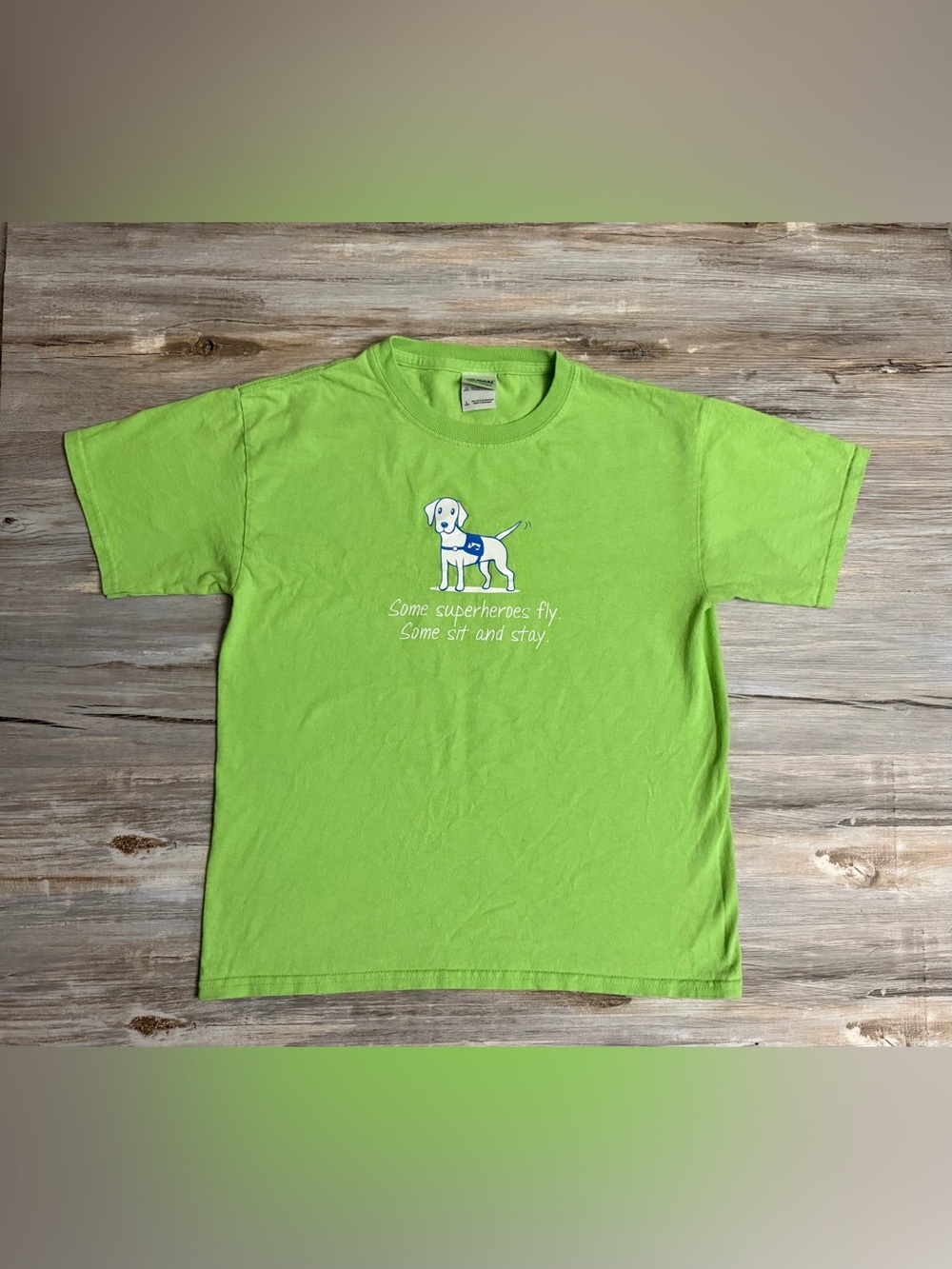 Gildan Ultra Cotton Youth L Green Southeastern Guide Dogs Graphic T-Shirt Crew